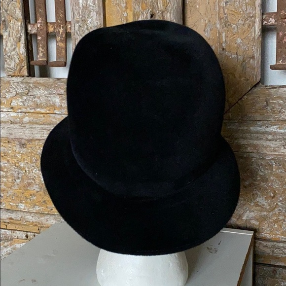 QUALITE VINTAGE IMPORTED VELOUR ITALY BLACK HAT - Picture 6 of 7